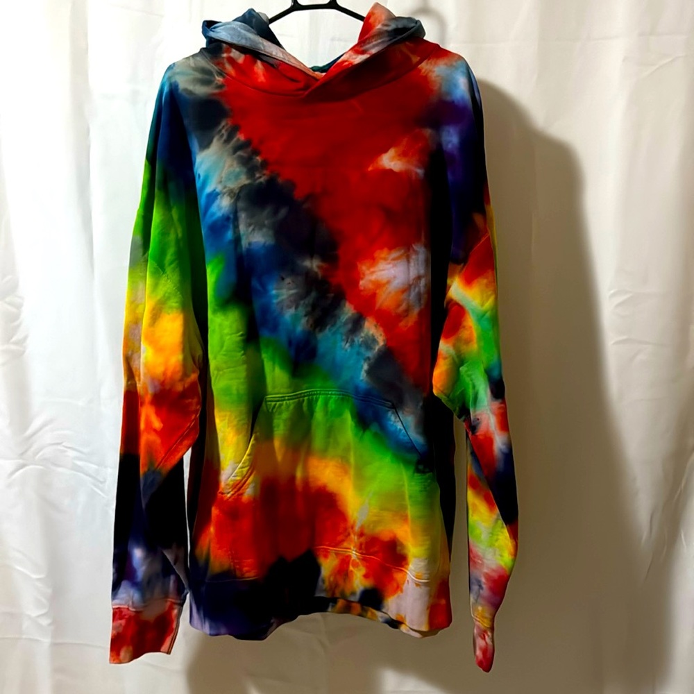 Tultex - Tie Dye By Gail | Vintage Hoodie with Front Pocket - Rainbow Swirl